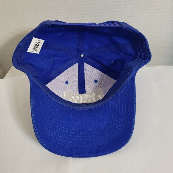 BUD LIGHT blue Hat Strapback Baseball Vintage Cap Dad Trucker - Picture 8 of 10